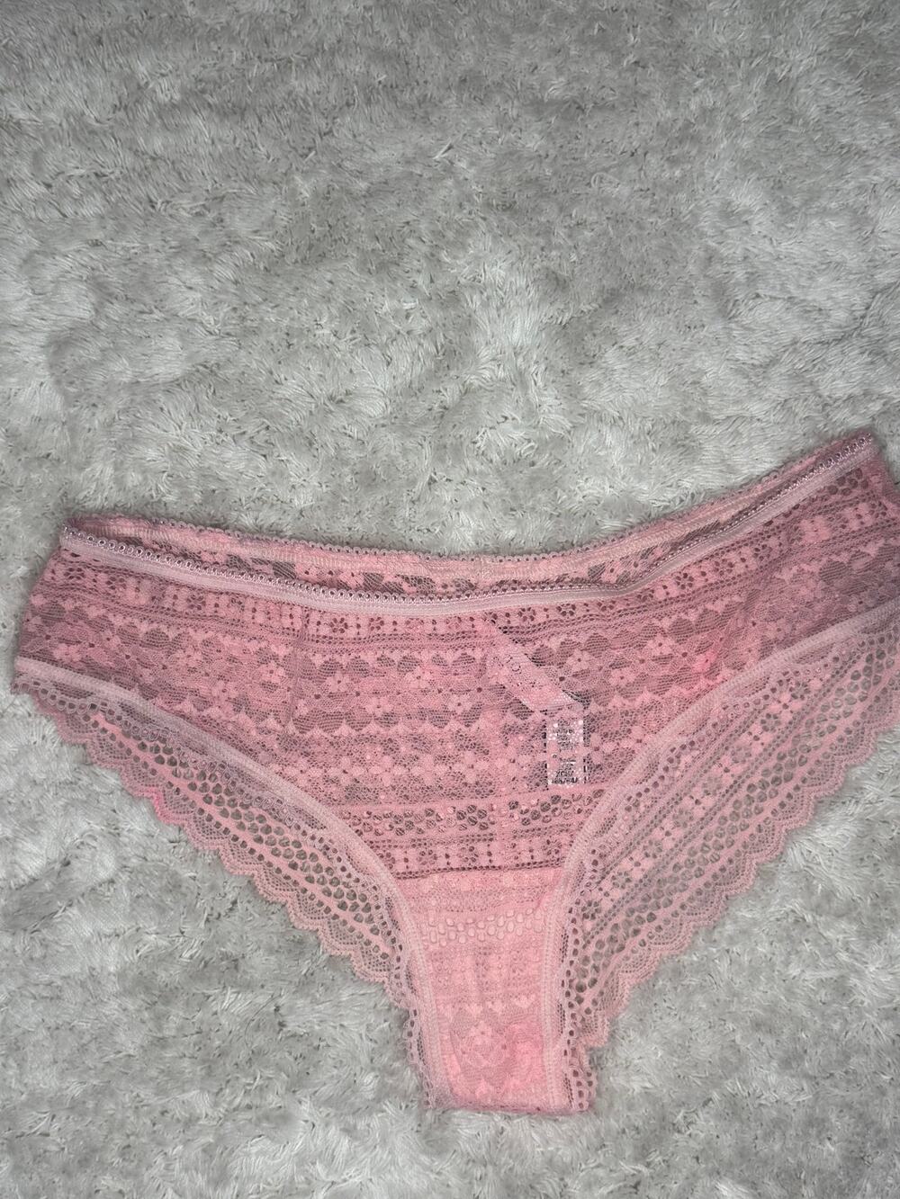 NWOT Victoria’s Secret Pink Lace Cheeky Panty XS Sheer Floral Lace 2017 Y2K